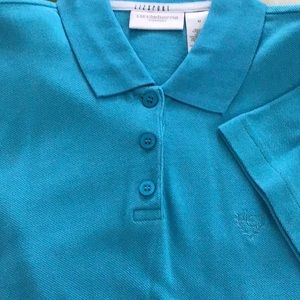 Ladies Liz Claiborne golf shirt size M- turquoise blue